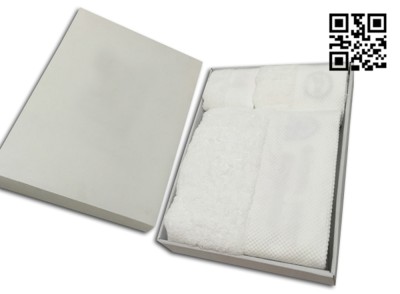 TWLP012  Customize  hotel towel box  make towel box  two towel packaging  design towel box  towel box supplier side view